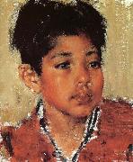 Nikolay Fechin Indian Boy in red oil painting picture wholesale